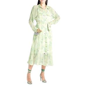 Equipment Haelee Floral Silk Chiffon Dress NWT